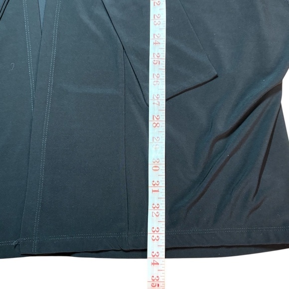 COMPLI K Black Slinky Knit Lagenlook Cardigan Tie Close Draped Pockets US Sz M - Picture 6 of 8